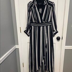 INC International Concepts Black and White High Low Dress
